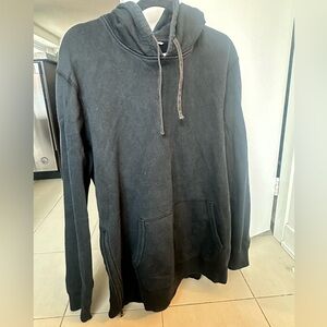 Men’s XL Reigning Champ Black Pullover Hoodie w/ side Zipper Detail 100% Cotton